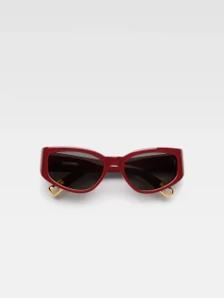 Discount Jacquemus De Gala zonnebril Burgundy