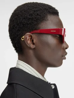 Discount Jacquemus De Gala zonnebril Burgundy
