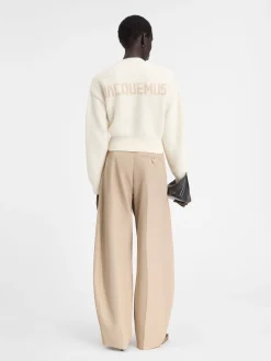 New Jacquemus De gebreide trui LightBeige