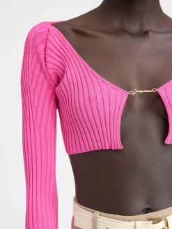 Sale Jacquemus De gebreide Pral&ugrave; NeonPink