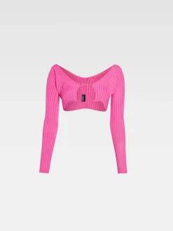Sale Jacquemus De gebreide Pral&ugrave; NeonPink