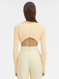 Discount Jacquemus De gebreide Pral&ugrave; LightYellow