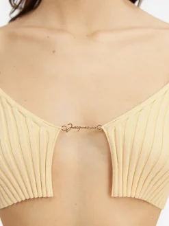 Discount Jacquemus De gebreide Pral&ugrave; LightYellow