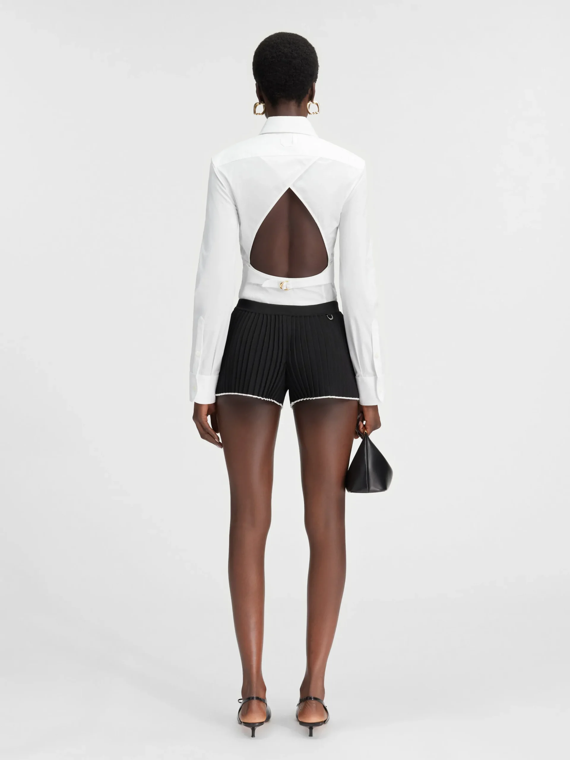 Fashion Jacquemus De gebreide shorts met plooien Black