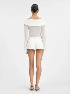 Discount Jacquemus De gebreide shorts met plooien White