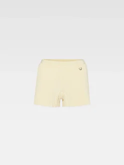 Best Jacquemus De gebreide shorts met plooien LightYellow
