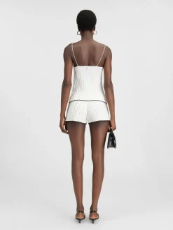 Sale Jacquemus De gebreide top met plooien White
