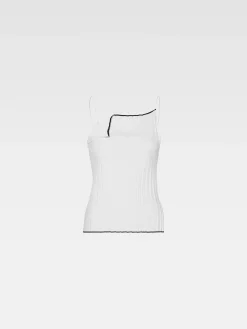 Sale Jacquemus De gebreide top met plooien White