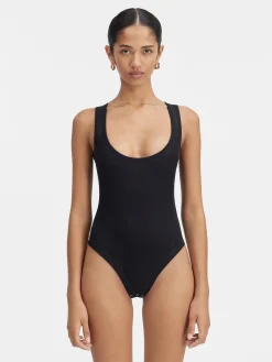 Online Jacquemus De Gros Grain bodysuit Black