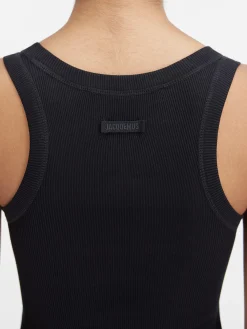 Online Jacquemus De Gros Grain bodysuit Black