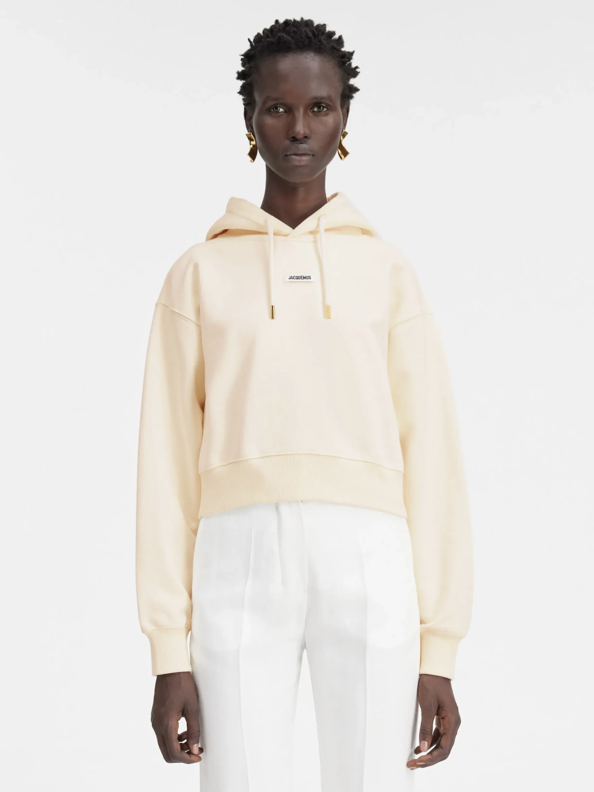 Sale Jacquemus De Gros Grain hoodie LightBeige