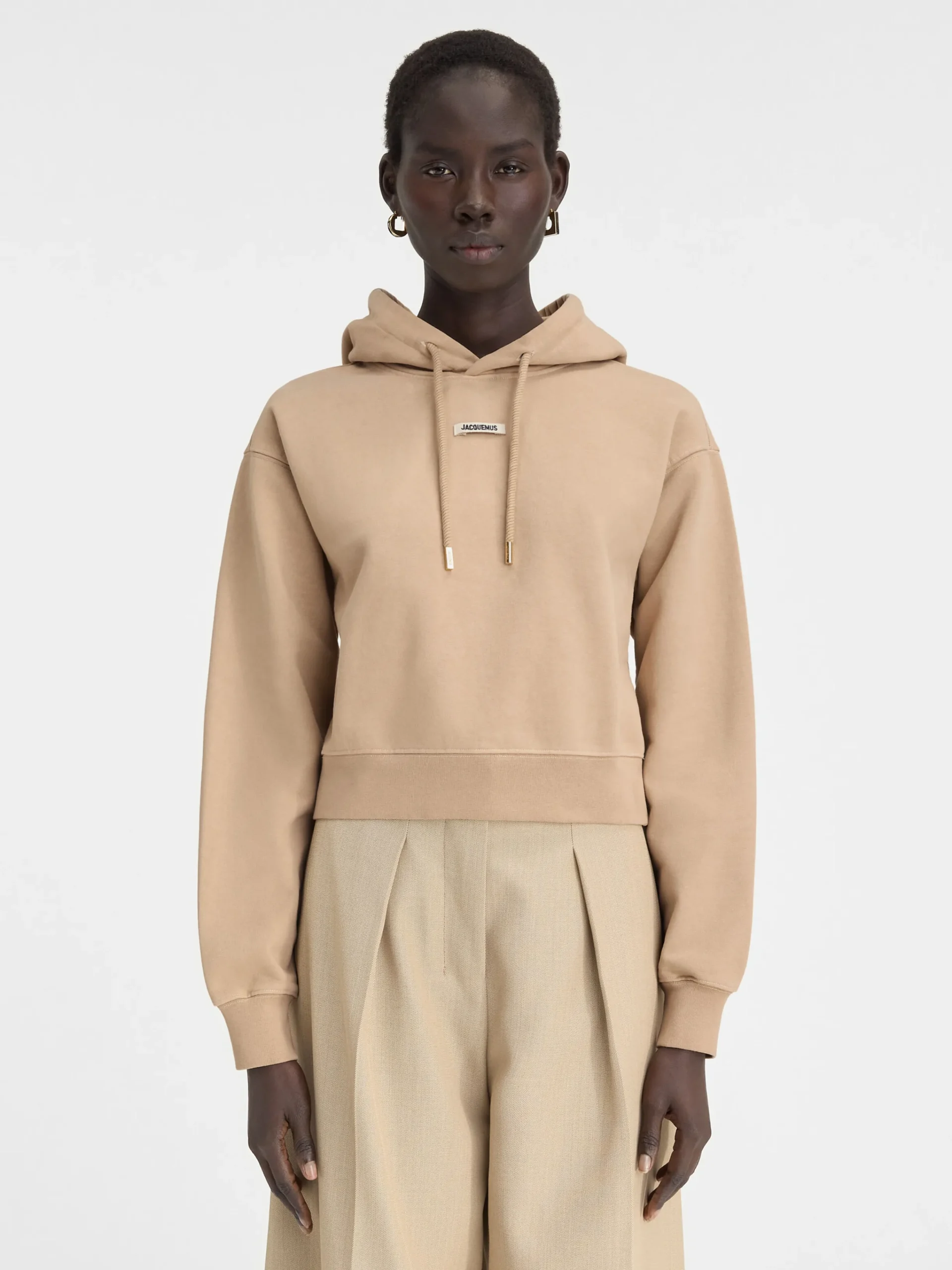 Fashion Jacquemus De Gros Grain hoodie Beige