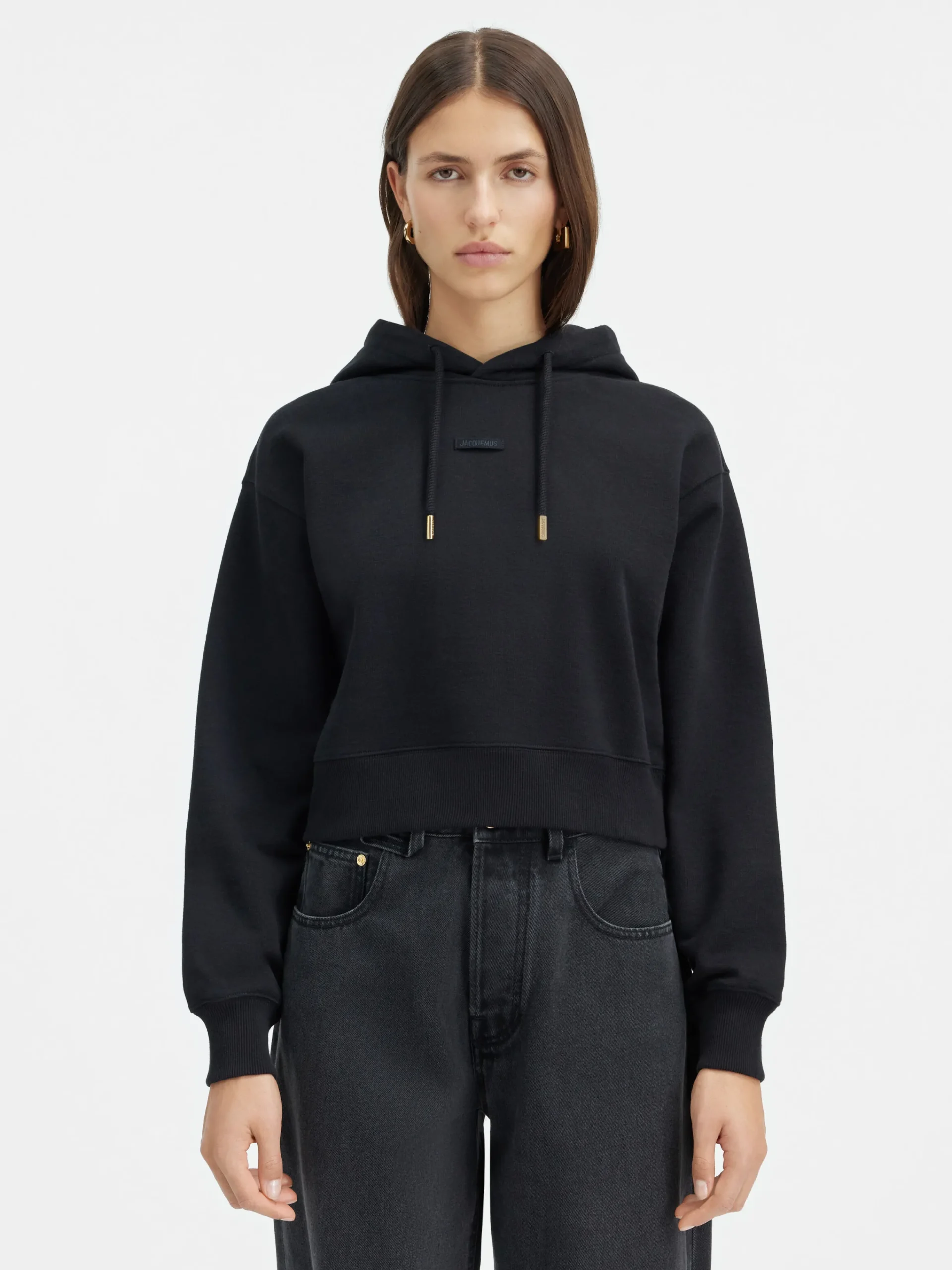 Fashion Jacquemus De Gros Grain hoodie Black