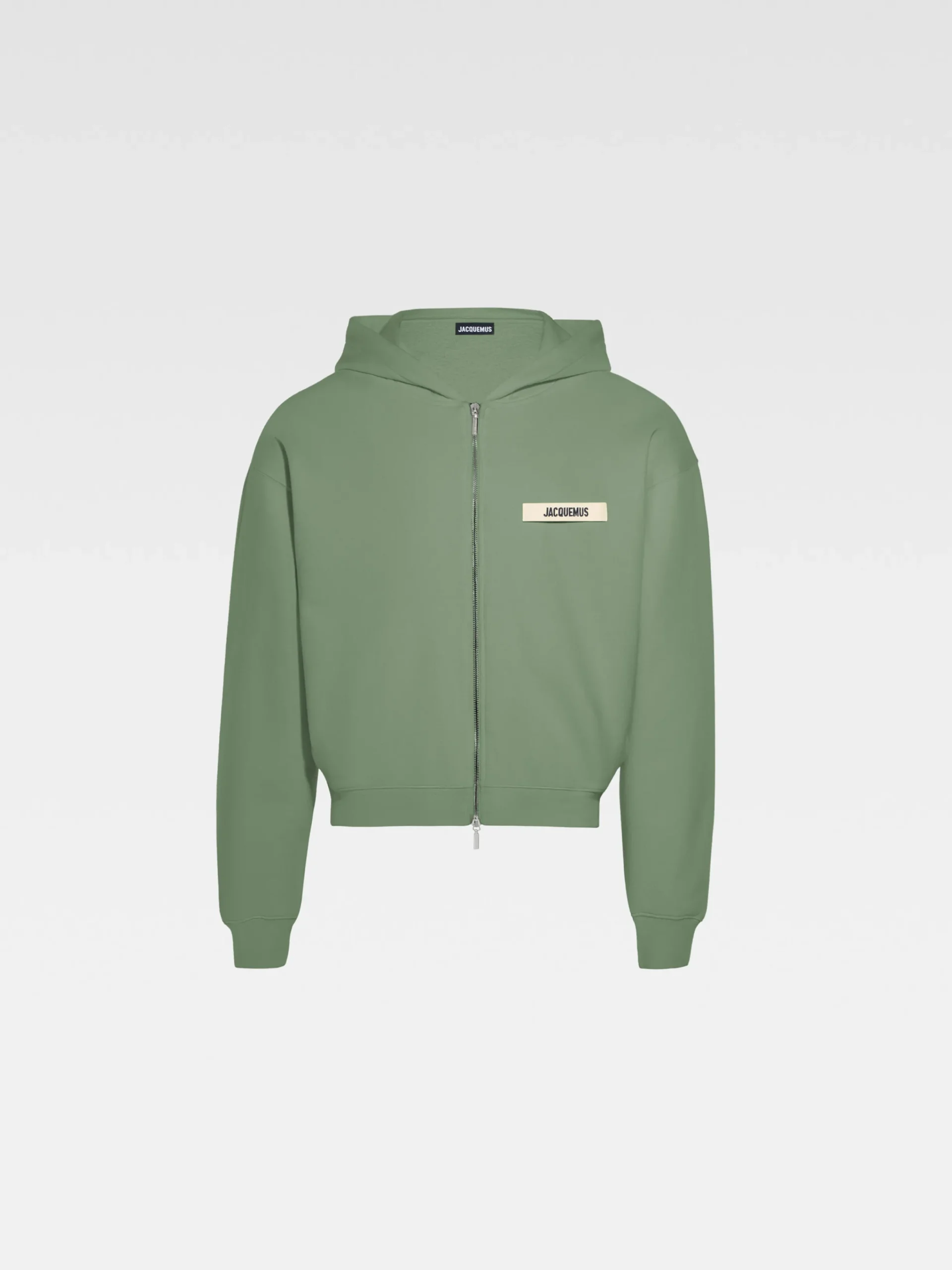 Hot Jacquemus De Gros Grain hoodie met rits LightGreen