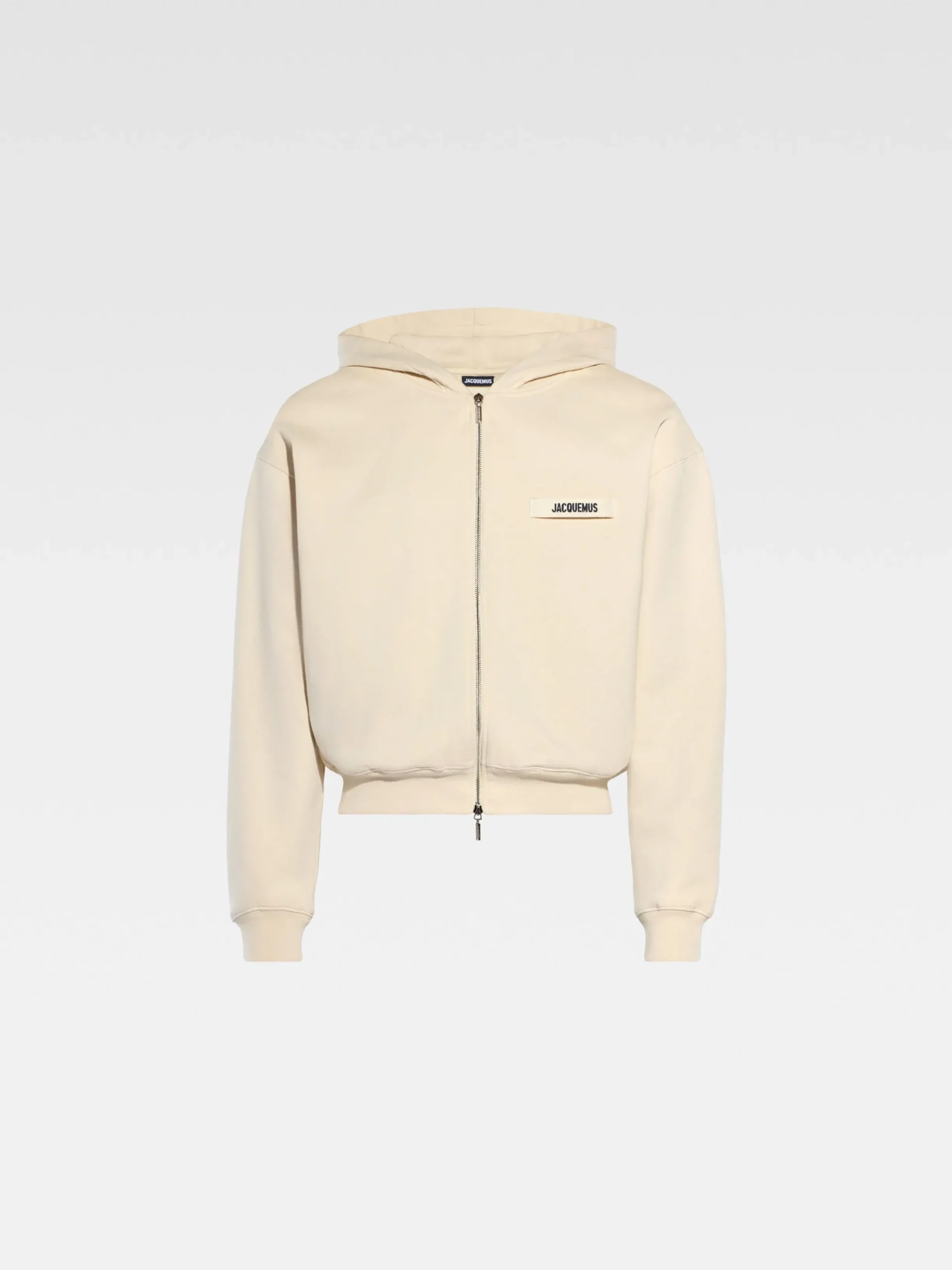 Discount Jacquemus De Gros Grain hoodie met rits Beige
