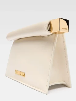 New Jacquemus De kleine Rond Carr&eacute; clutch LightIvory