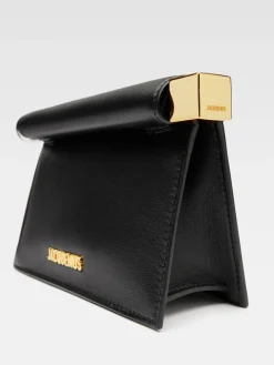 New Jacquemus De kleine Rond Carré clutch Black