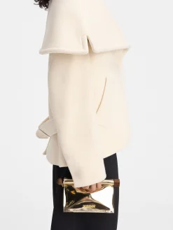 New Jacquemus De kleine Rond Carr&eacute; clutch Gold