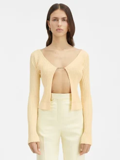 Hot Jacquemus De lange gebreide Pralù LightYellow