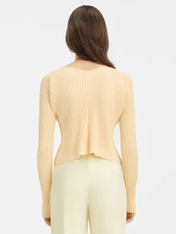 Hot Jacquemus De lange gebreide Pral&ugrave; LightYellow