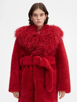 Clearance Jacquemus De lange jas van Pilou DarkRed
