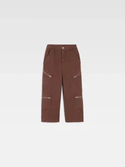 Outlet Jacquemus De Marrone cargobroek voor kinderen DarkBrown