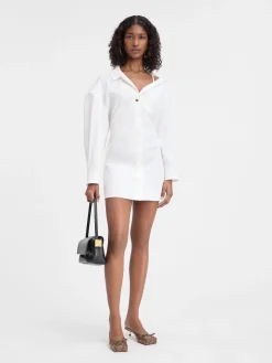 Hot Jacquemus De mini overhemdjurk White