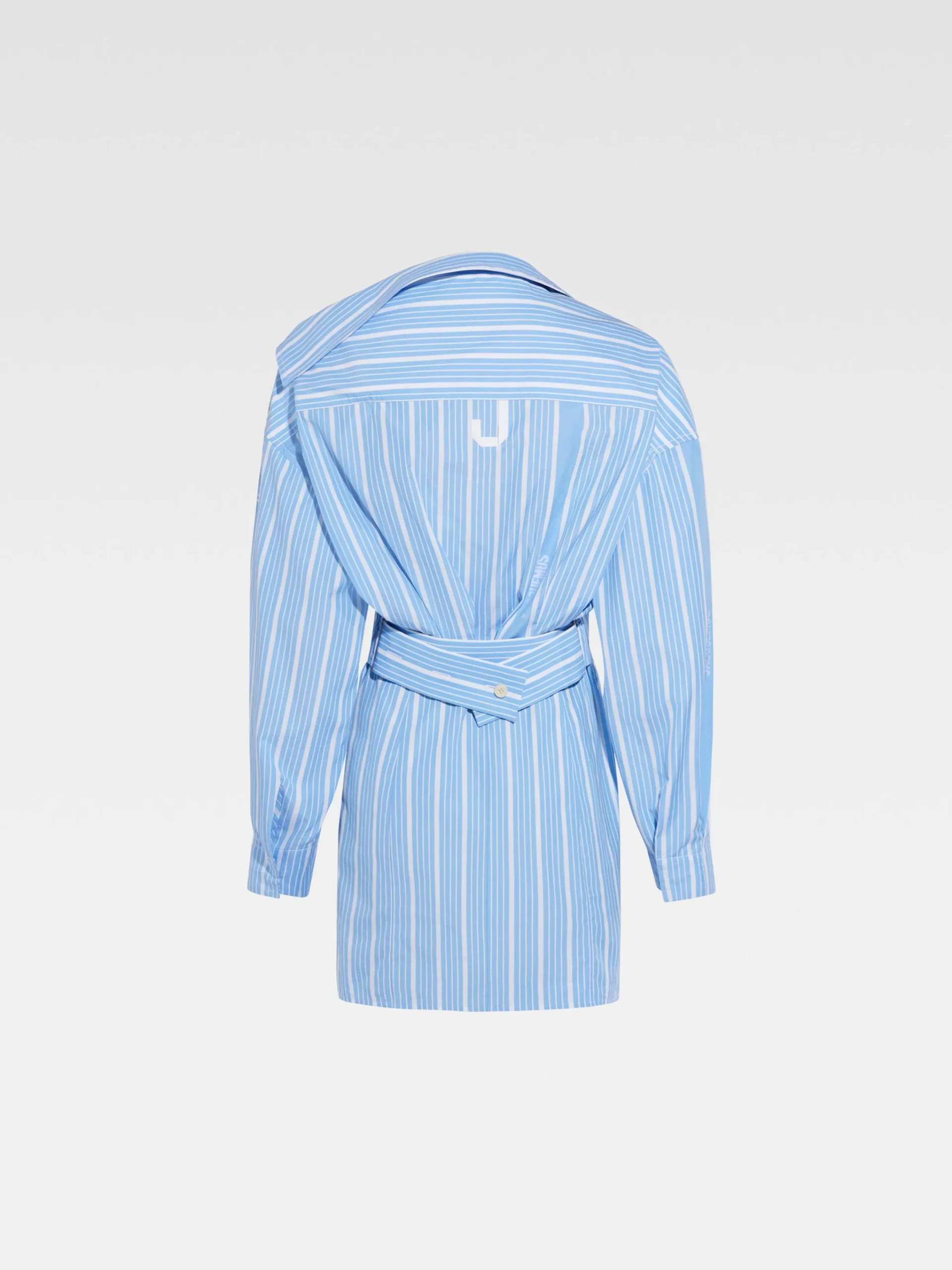 Hot Jacquemus De mini overhemdjurk JacquardBlue/White