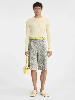 Online Jacquemus De Navega korte broek JacquardMottledZebraBlack