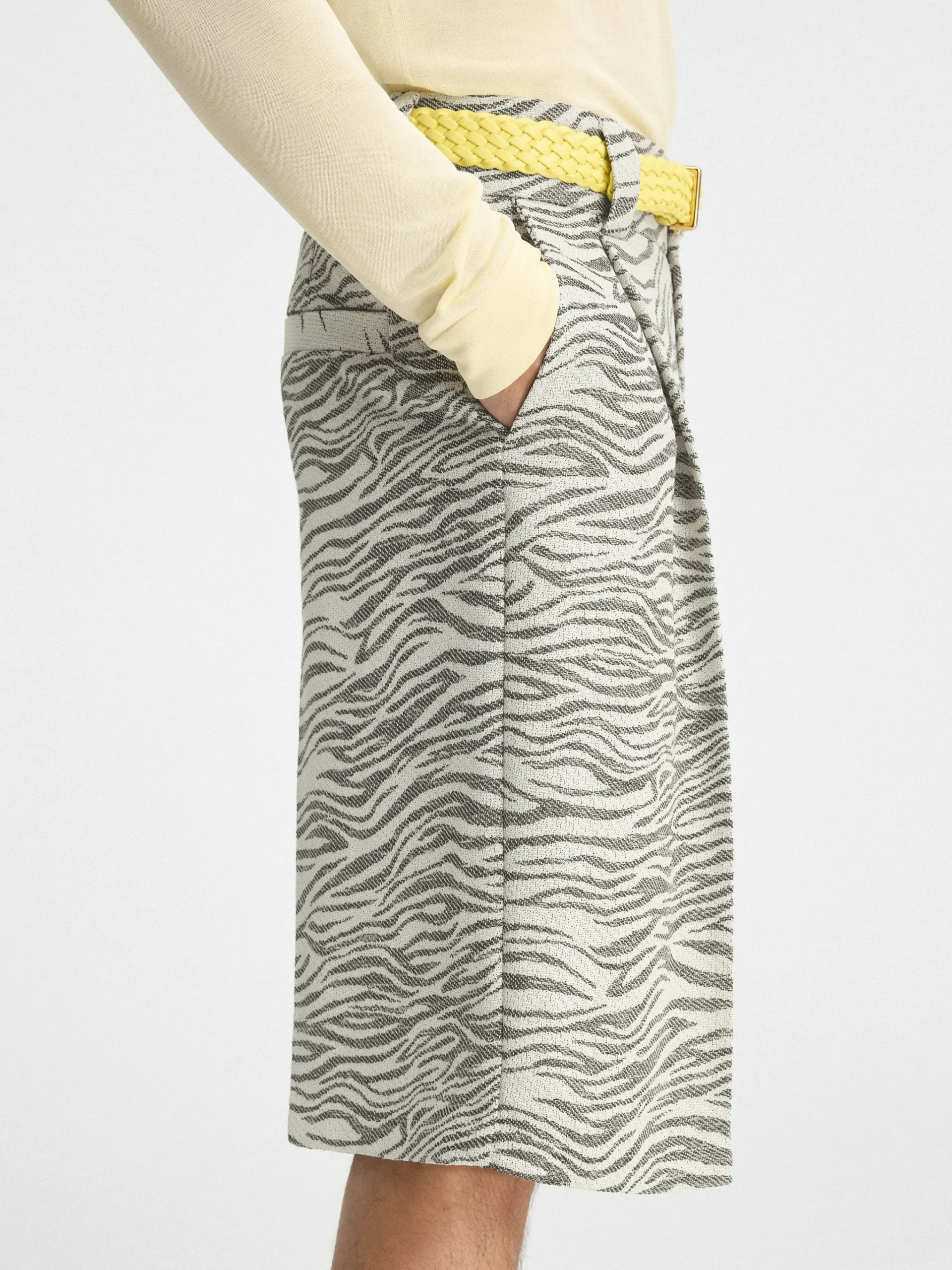 Online Jacquemus De Navega korte broek JacquardMottledZebraBlack