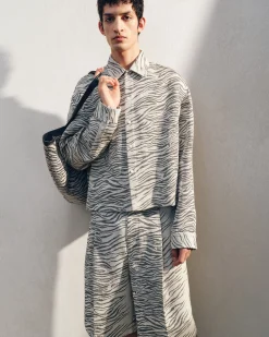 Online Jacquemus De Navega korte broek JacquardMottledZebraBlack