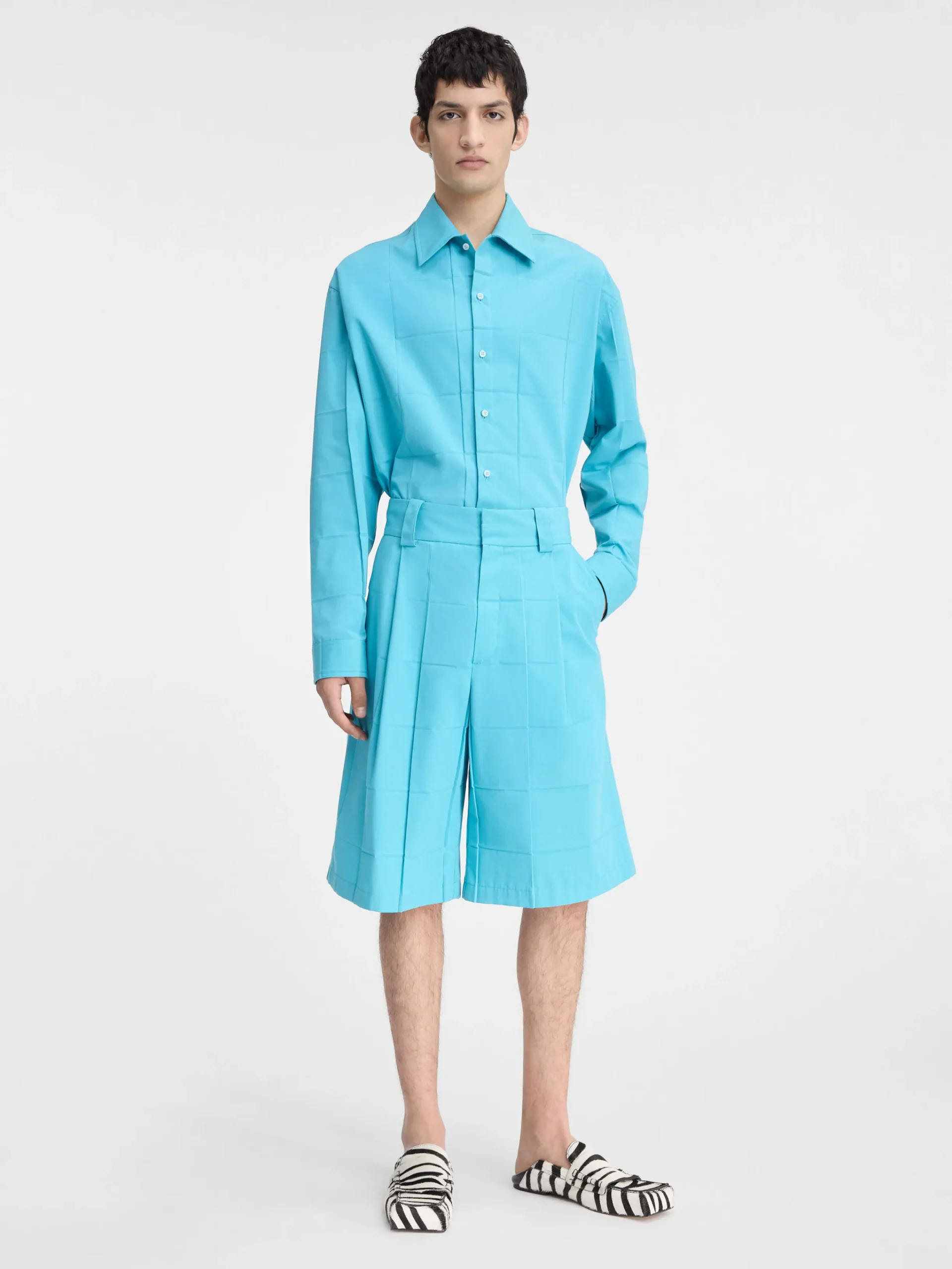Hot Jacquemus De Navega korte broek met plooien Turquoise