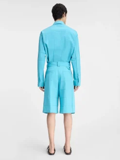 Hot Jacquemus De Navega korte broek met plooien Turquoise