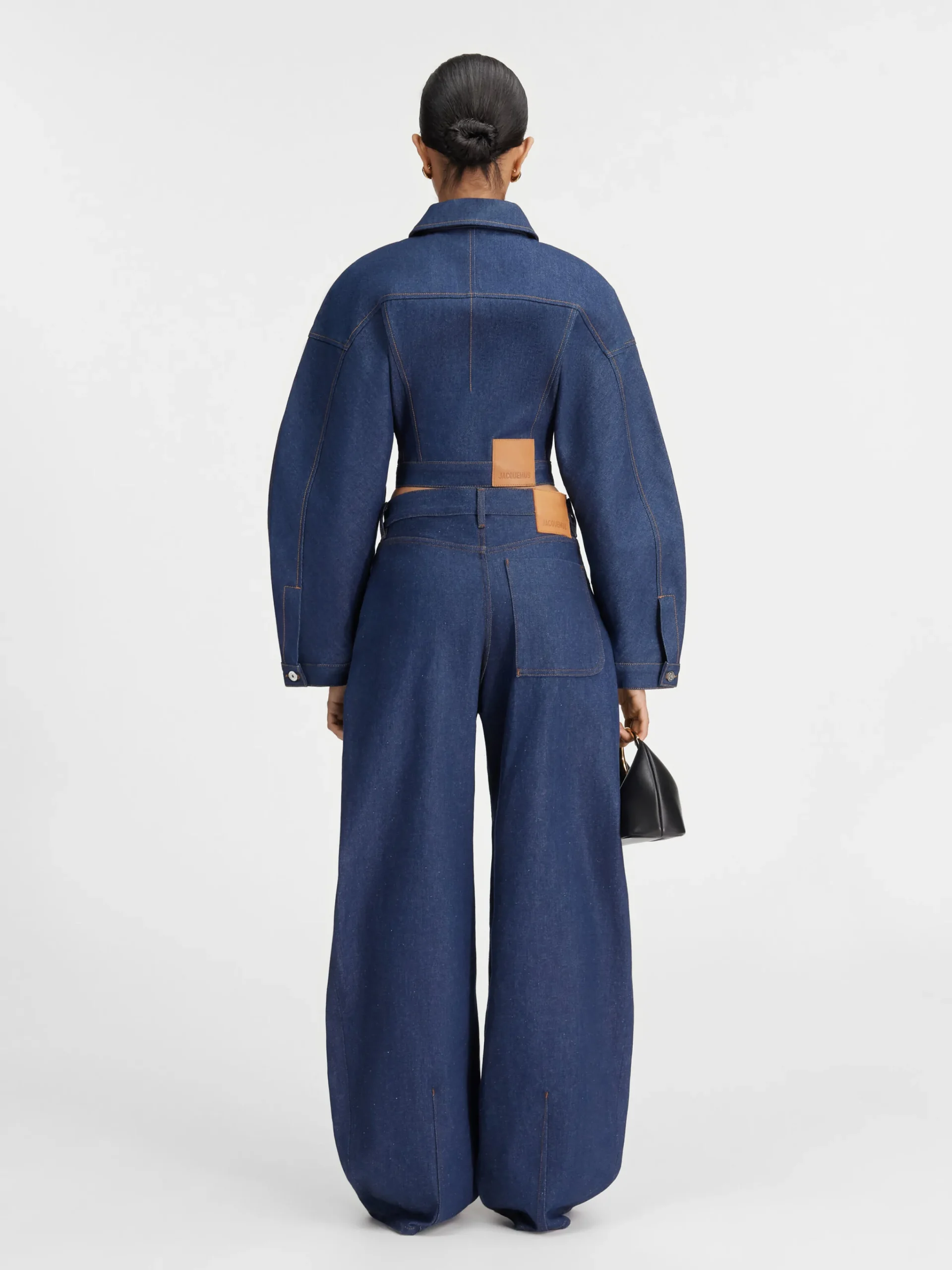 Best Jacquemus De Ovalo de-Nîmes denim broek Navy/Brown