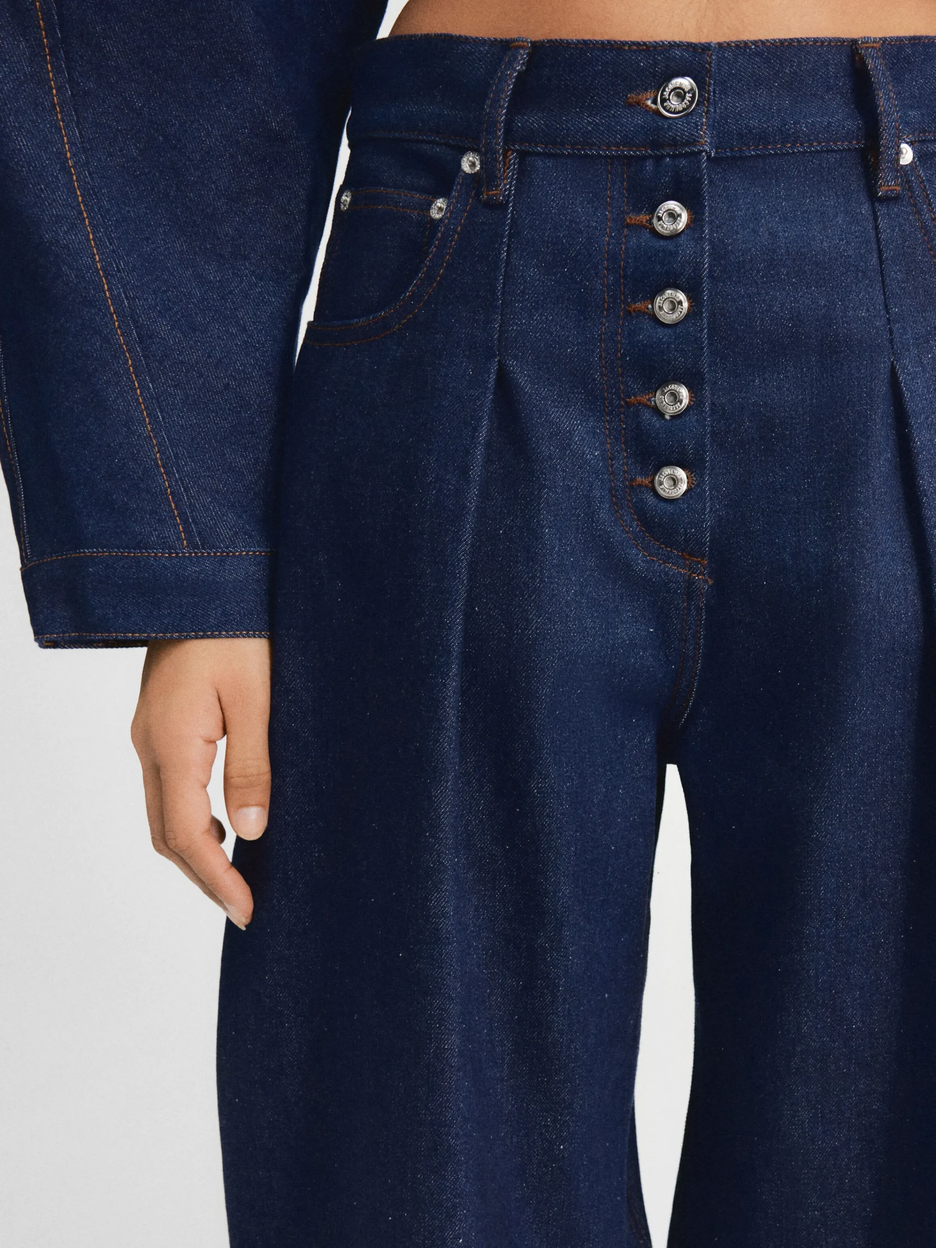 Best Jacquemus De Ovalo de-Nîmes denim broek Navy/Brown