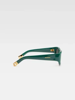 Discount Jacquemus De Pilota zonnebril DarkGreen