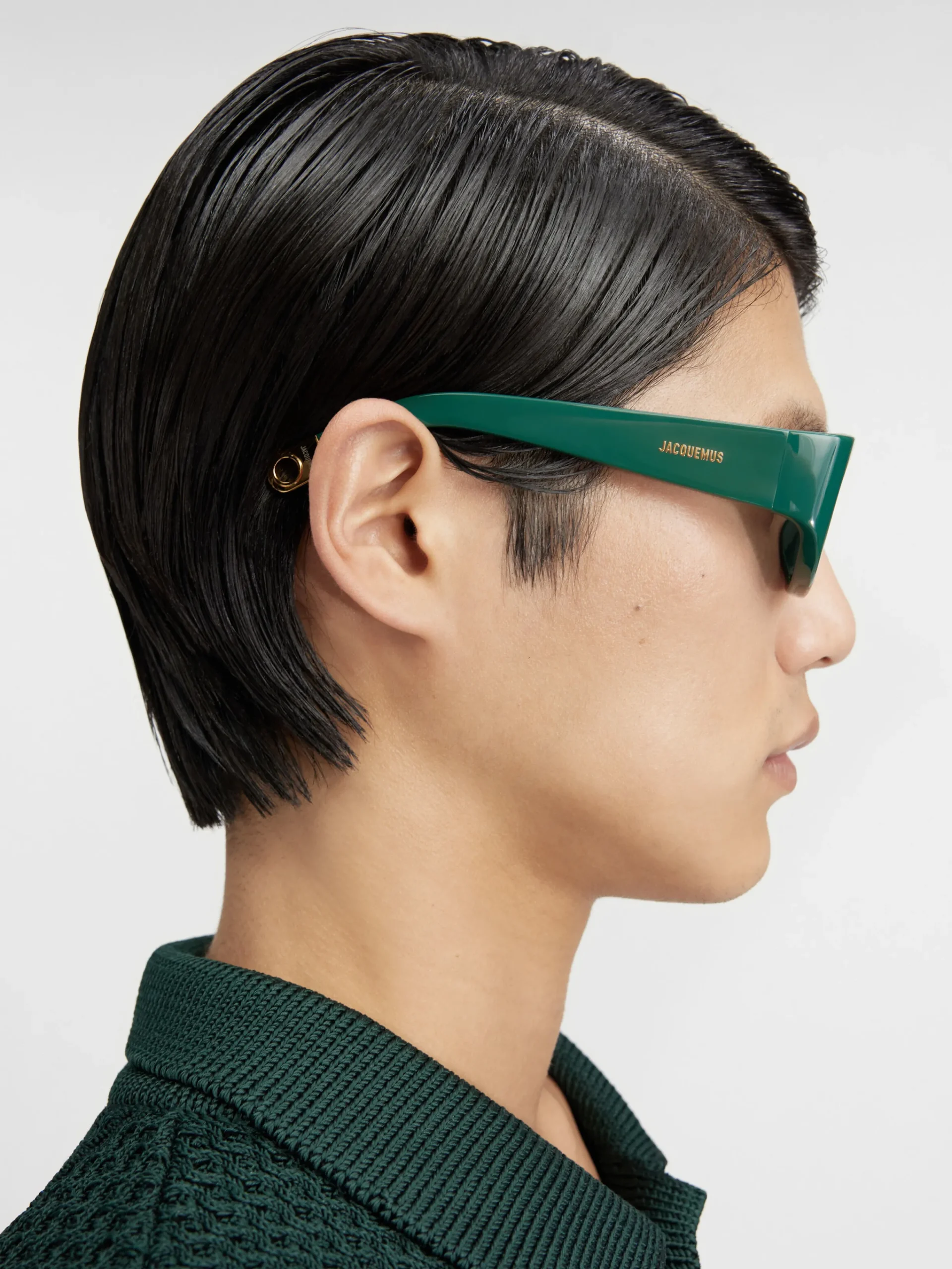 Discount Jacquemus De Pilota zonnebril DarkGreen