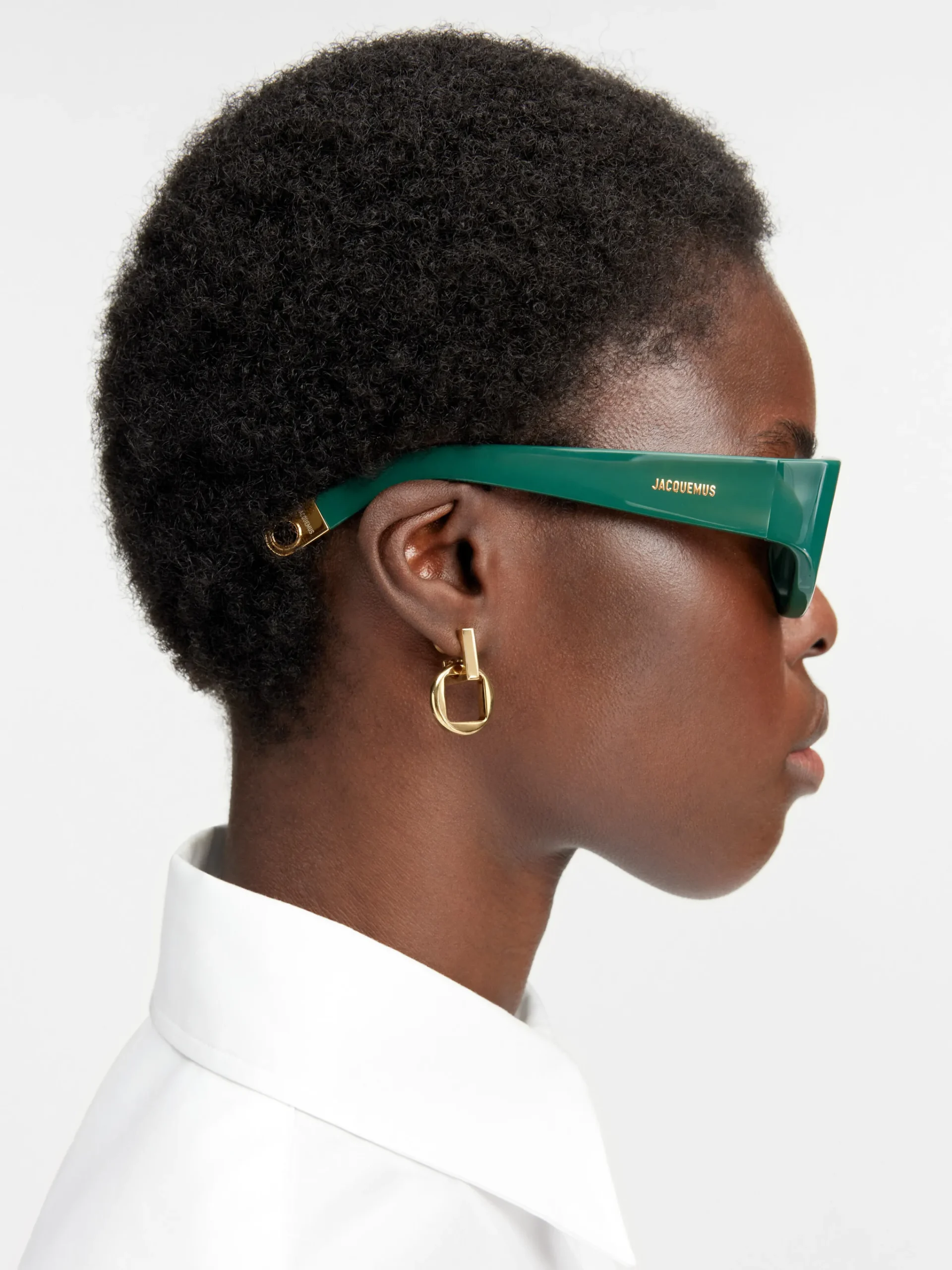 Discount Jacquemus De Pilota zonnebril DarkGreen