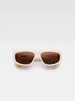 Outlet Jacquemus De Pilota zonnebril LightBeige