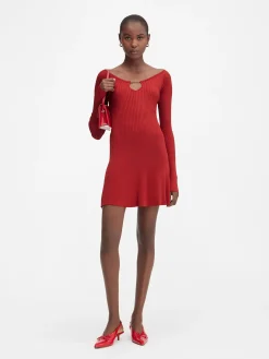 Outlet Jacquemus De Pralù mini jurk DarkRed
