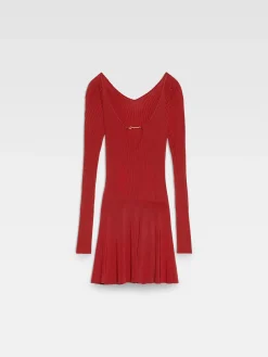 Outlet Jacquemus De Pral&ugrave; mini jurk DarkRed