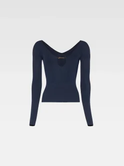 Discount Jacquemus De Pral&ugrave; top DarkNavy