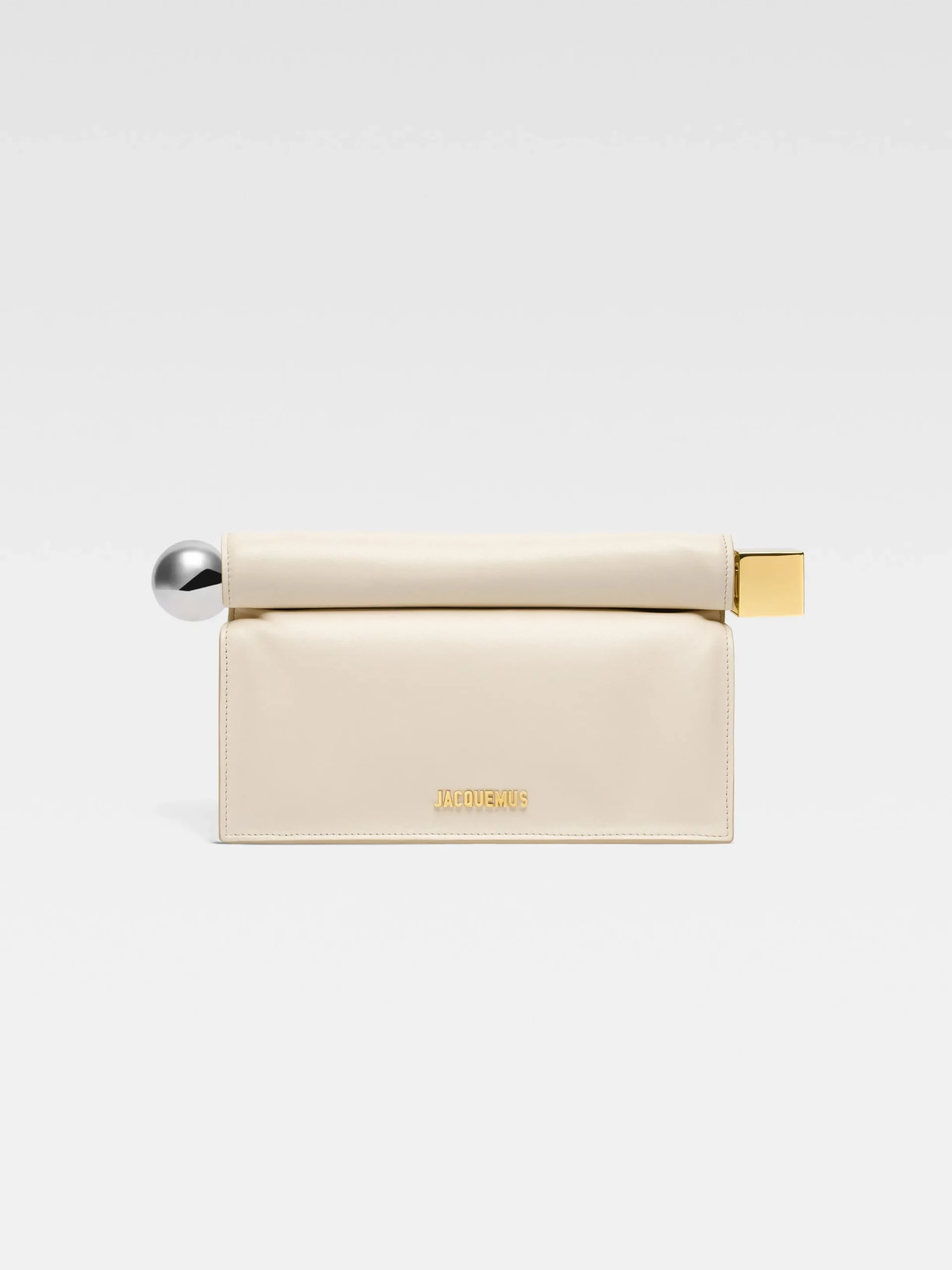 Sale Jacquemus De Rond Carré clutch LightIvory