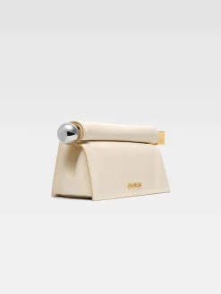 Sale Jacquemus De Rond Carr&eacute; clutch LightIvory