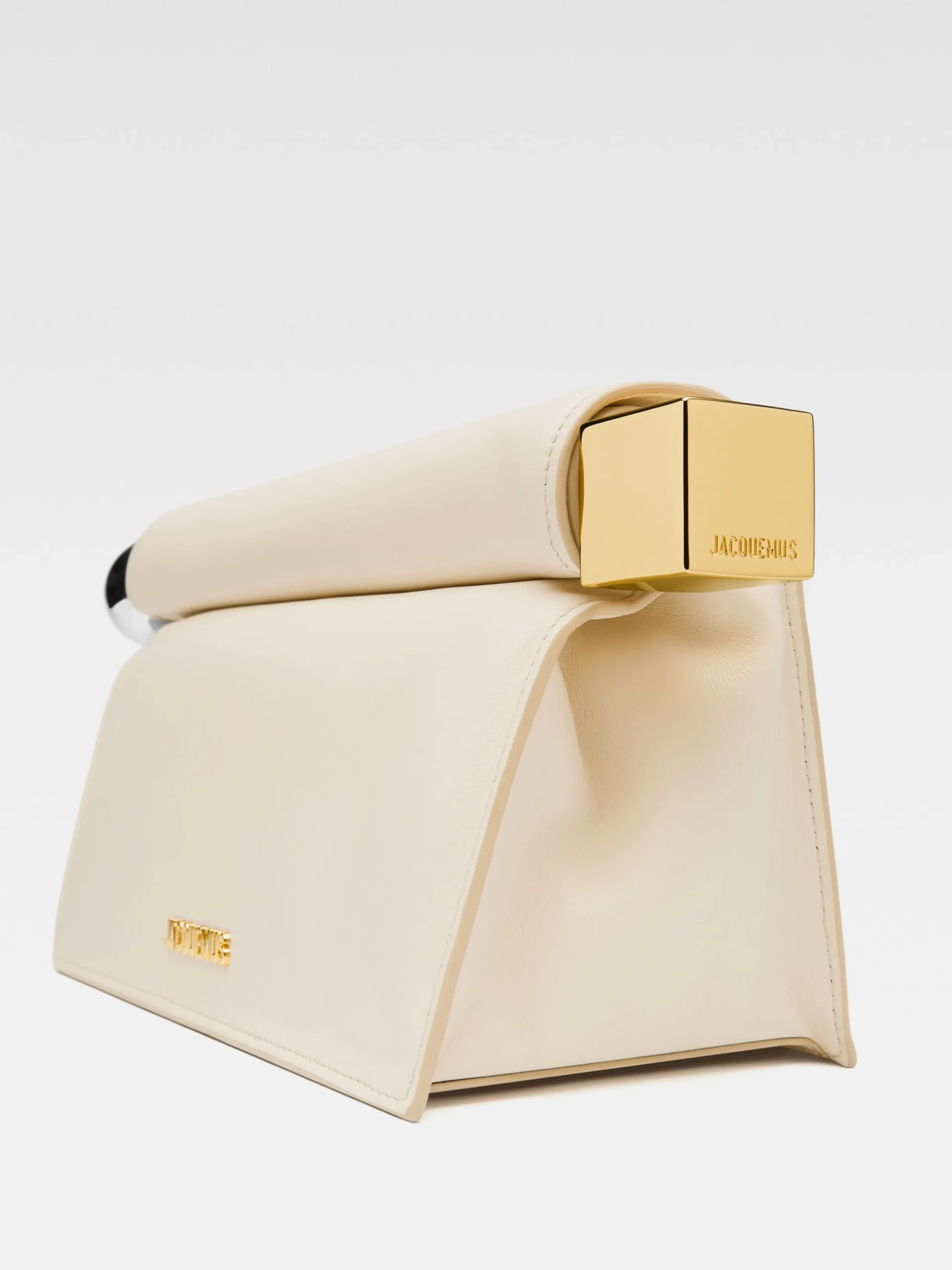 Sale Jacquemus De Rond Carré clutch LightIvory