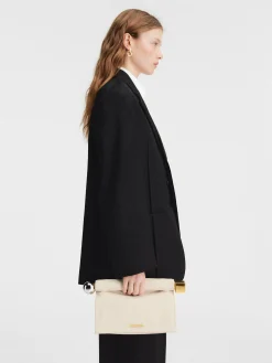 Sale Jacquemus De Rond Carré clutch LightIvory