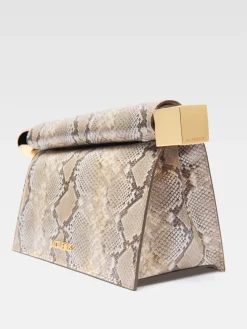 Clearance Jacquemus De Rond Carr&eacute; clutch Beige