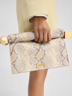 Clearance Jacquemus De Rond Carr&eacute; clutch Beige