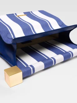 Online Jacquemus De Rond Carré clutch PrintRayureBlue