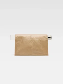 Discount Jacquemus De Rond Carré-clutch Beige